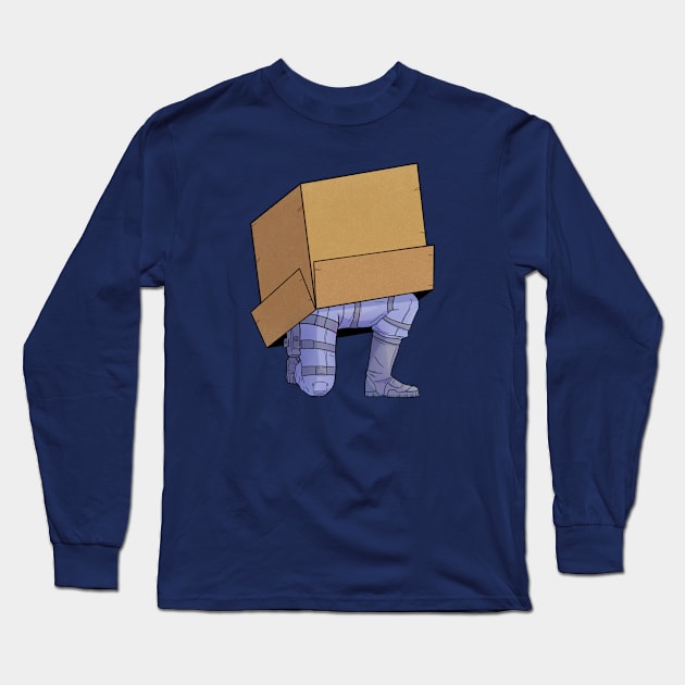 Cardboard Box Stealth Long Sleeve T-Shirt by Domingo Illustrates